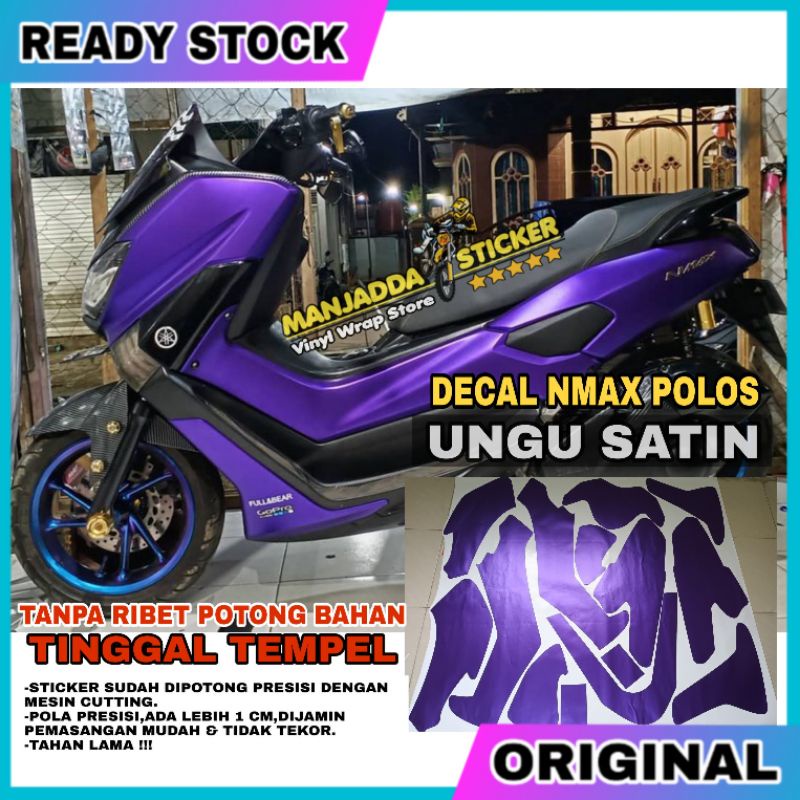 stiker decal nmax polos fullbody metalik ungu satin