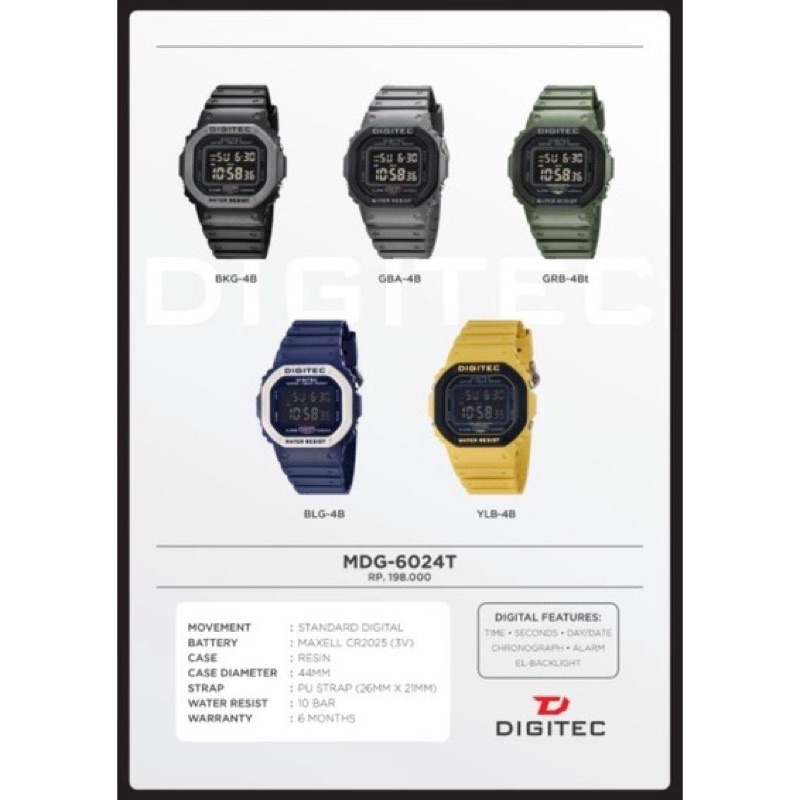 Jam Tangan DIGITEC DG-6024 DUAL RING / DG 6024 / DG6024 DA 2024 Watch ORIGINAL