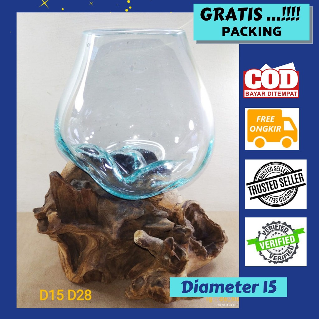 AKUARIUM IKAN CUPANG - SIZE XL / AQUASCAPE / AQUARIUM KAYU GLASSWOOD POT KACA TIUP