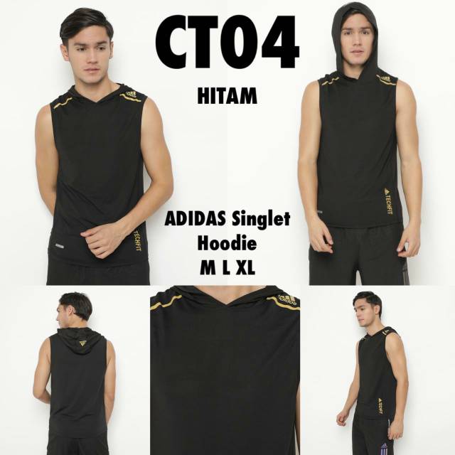 Singlet Hoodie/ baju lari/ baju fitnes/ baju olahraga