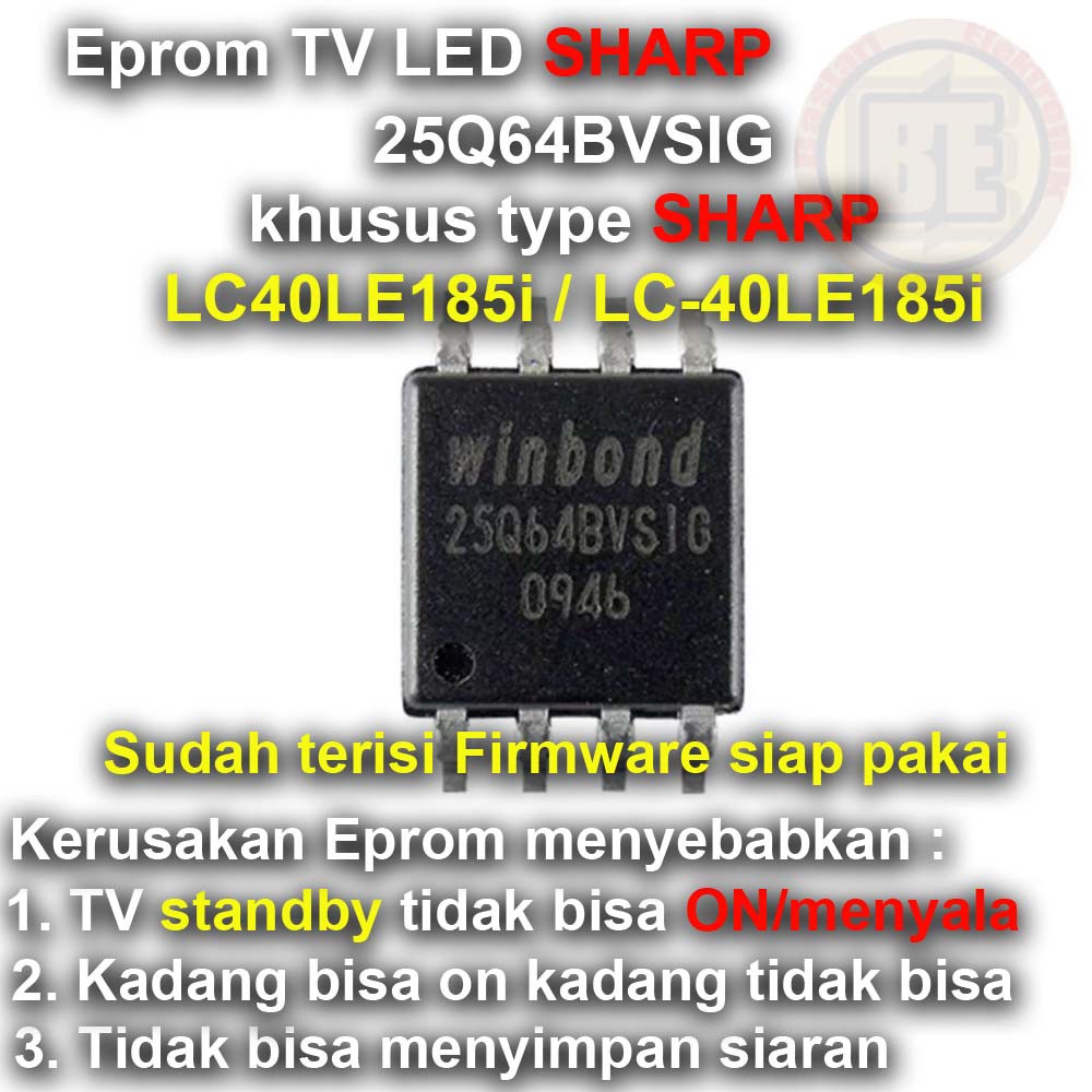 Ic Eprom Firmware TV SHARP LC40LE185i / LC-40LE185i