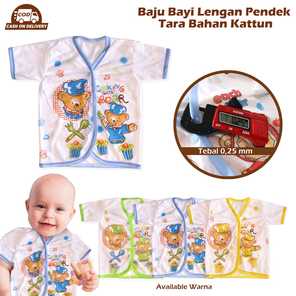 Baju Bayi Lengan Pendek Motif Anak Bayi Laki laki perempuan Tara baby