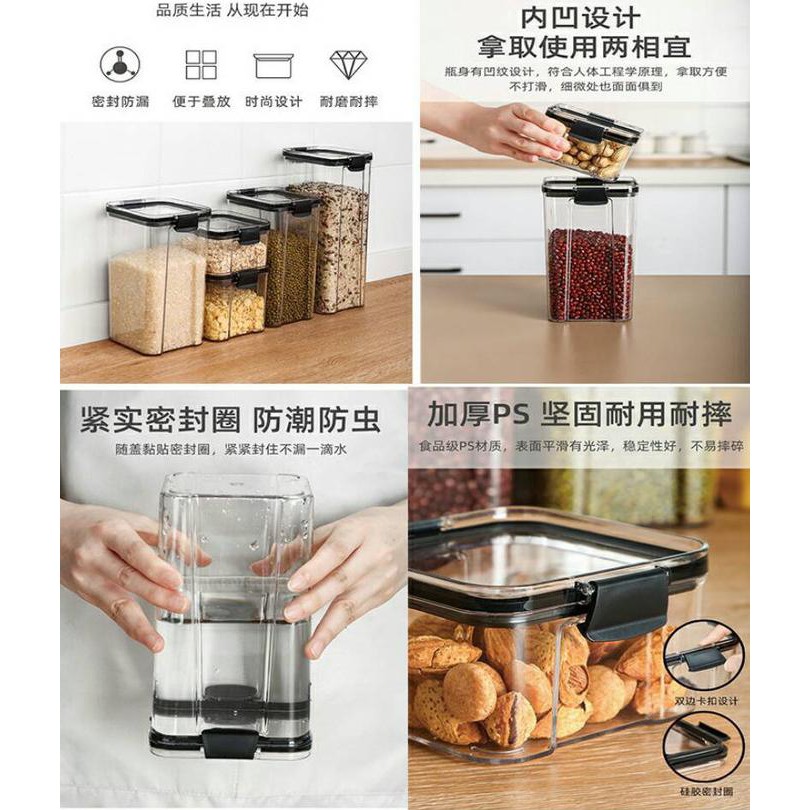 Toples plastik bening kedap udara set 4 pcs