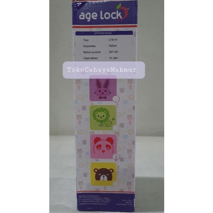 Age Lock Botol Air Minum / Termos Air 500ml LTB 51 - Clear Stainless