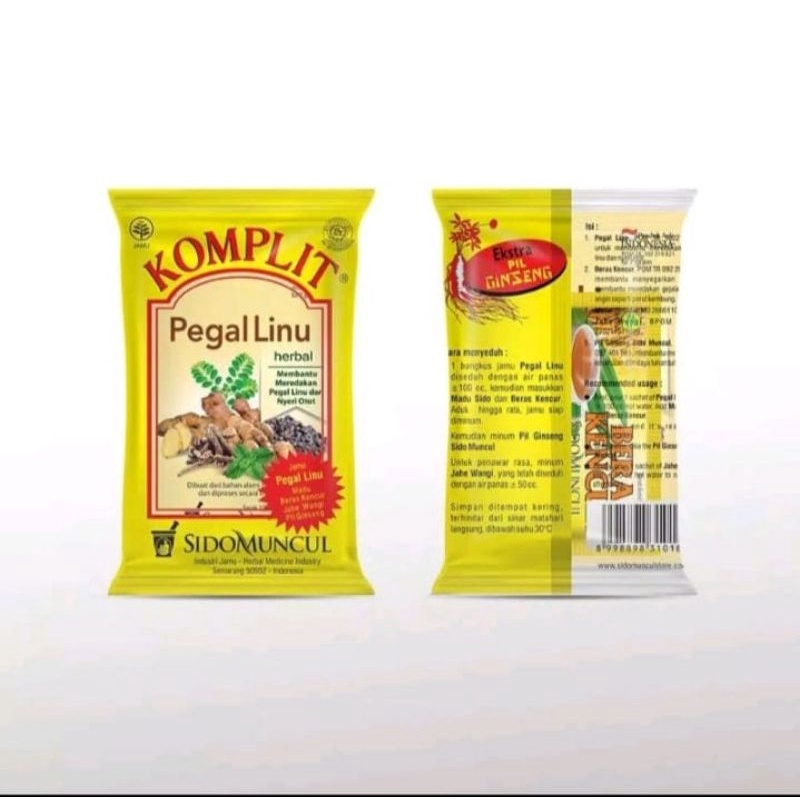 

JAMU KOMPLIT PEGEL LINU SIDOMUNCUL RENTENG isi (10 saset)