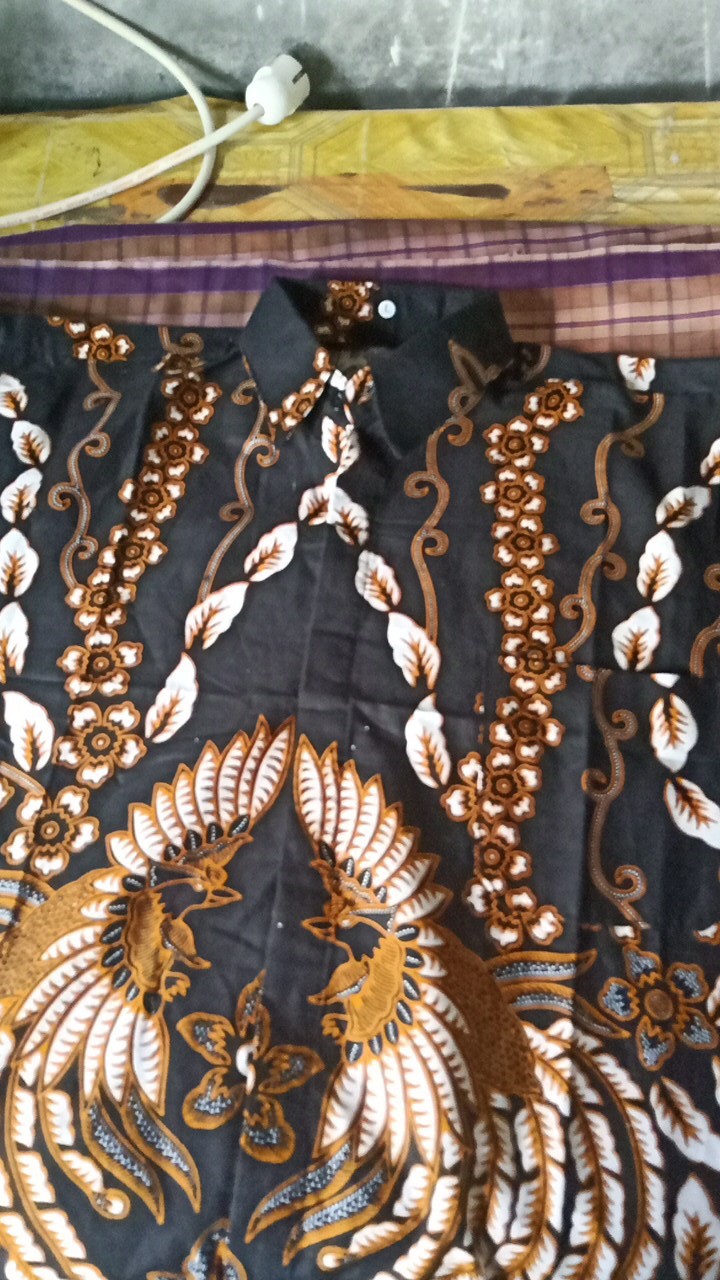 Batik Couple Keluarga Sania Ruffle Ori Ndoro Jowi Dnt - Motif Manuk Rantai Kuning