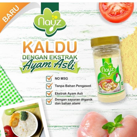 Nayz Kaldu MPASI Bayi Organik Sehat Non MSG Rasa Ayam / Sapi / tuna 100g