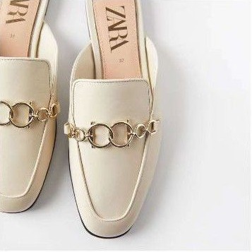 Zara Flat Chain Loafers Slip On 0235