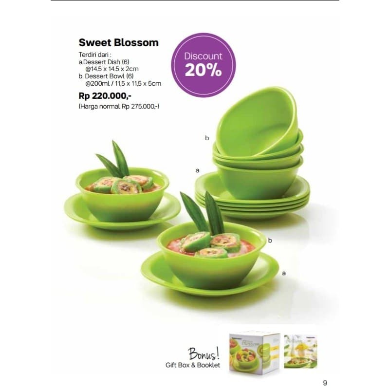 Sweet Blossom Wadah Saji Mangkok Tupperware Shopee Indonesia