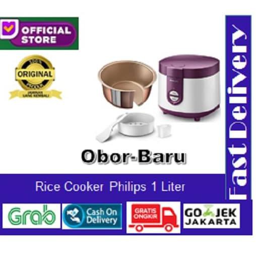 Philips Rice Cooker Hd3116 Putih Ungu 1 Liter - Hd3116/30 - Promo 