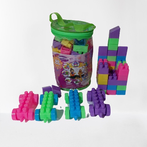 Block Mainan Bongkar Pasang Anak 3 Tahun isi 60 Pcs