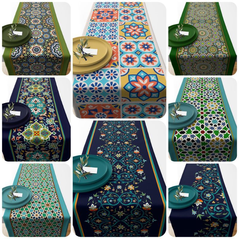 TABLE RUNNER TAPLAK MEJA MOTIF TURKISH BOHEMIAN MAROKO 140X40 DAN 230X40 CM