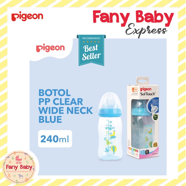 PIGEON BOTTLE PP CLEAR WIDE NECK 240ML