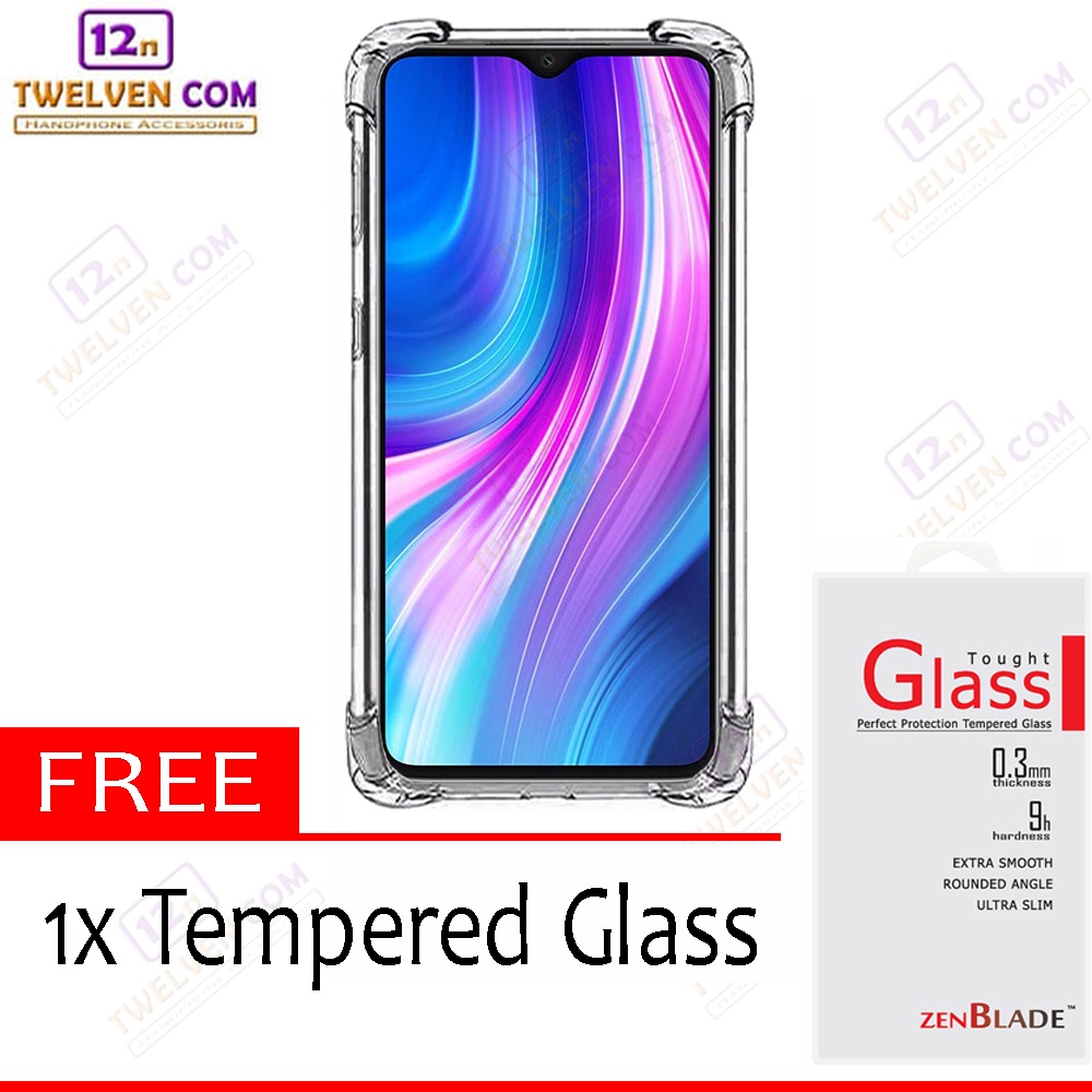 [FLASH SALE] Case Anti Crack Anti Shock Softcase Xiaomi Redmi Note 8 Pro - Free Tempered Glass