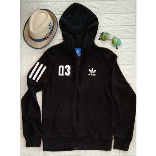 hoodie adidas three foil preloved/hoodie kembang second/hoodie adidas