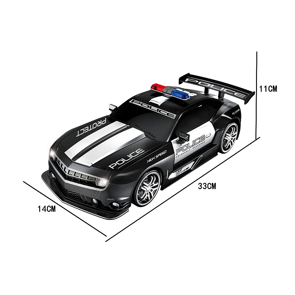 RC Drift Mobil Polisi LED 2.4GHz Remote Control Drifting Balap