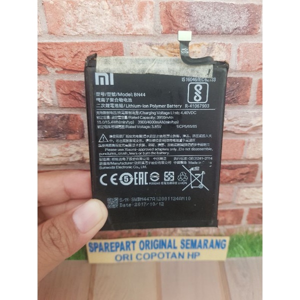 BATERAI BATRE BATREY XIAOMI XIOMI REDMI 5 PLUS BN44 ORIGINAL SPAREPART COPOTAN