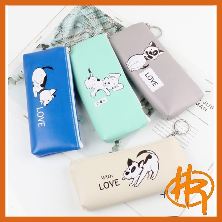 

tempat pensil love dog / tempat pensil / kotak pensil / tempat kosmetik / stationery / pensil