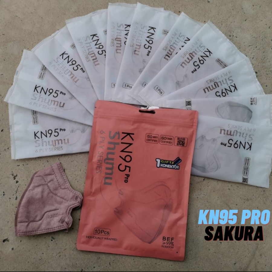 Masker KN95 Pro 6PLY Shumu Emboss Earloop Izin Kemenkes AKD SinglePack 1Pack 10Pcs