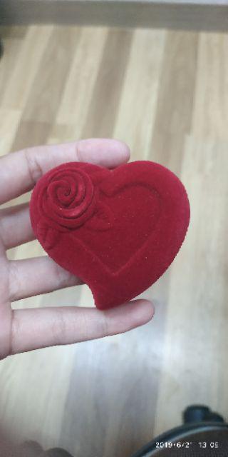 Kotak Cincin/kotak Perhiasan Couple/kotak Cincin Bludru Merah Love Mawar