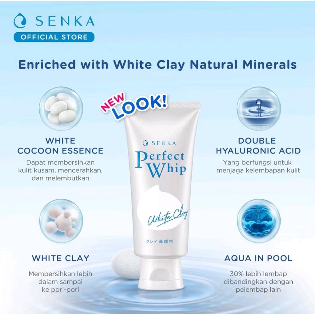 [BPOM] SENKA Perfect Whip | White Clay | Vibrant | Fresh Anti Shine | Acne Care | Collagen | Gel Gentle Wash | Mask