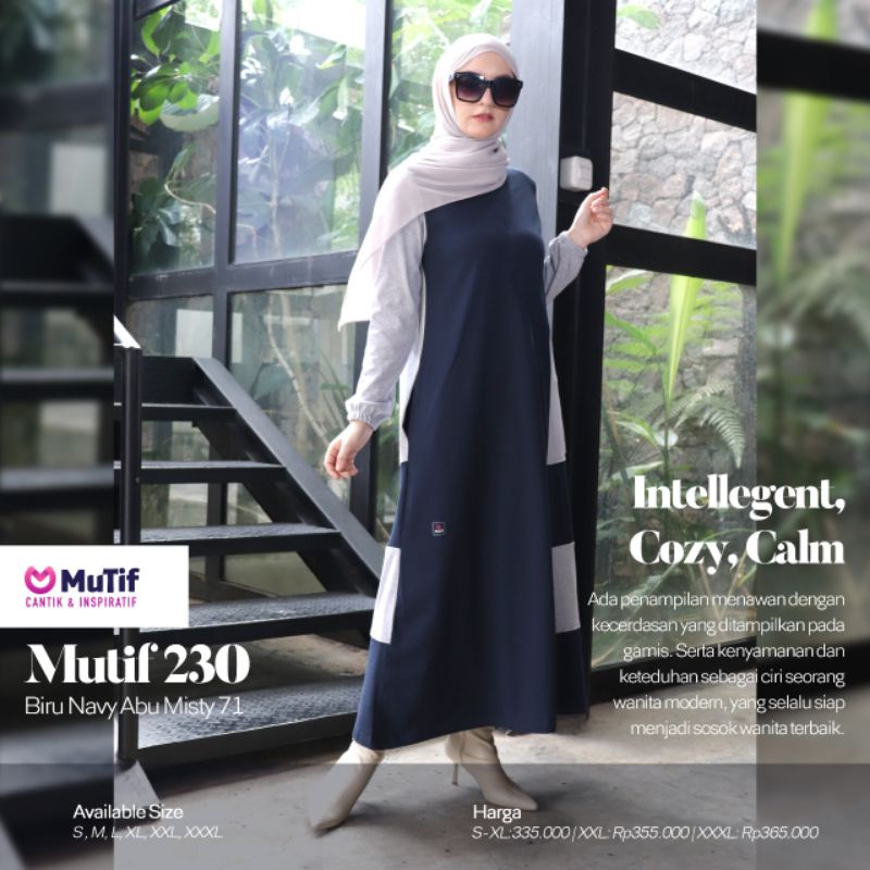Gamis Mutif 230 Biru Navy