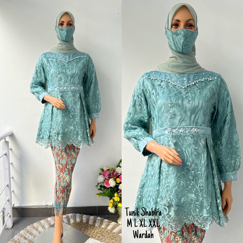 SatriaStore08 / Kebaya Tunik Shabira / Kebaya Tulle Kombinasi Payet Original / Kebaya Premium / Keba