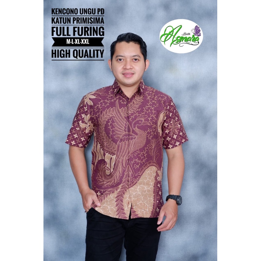 KENCONO UNGU ASMARA BATIKSOLOAMANAH KEMEJA BAJU BATIK PRIA SOLO LENGAN PENDEK PANJANG LAPIS FURING ATASAN BATIK PREMIUM MODERN KATUN HALUS GIYANDRA IJO SUJIWO KLASIK MAJALAYA AKAR PUTIH KAWUNG SEJAGAT PANCASONA BIRU TIRTA KUNING TIRTA MERAH BAGASWARA