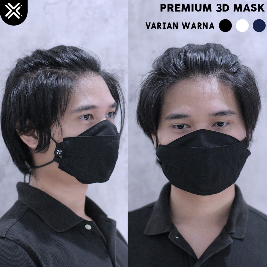 PROMO ! Masker Kain 3D Premium Hitam / 3D Mask / Masker Hijab