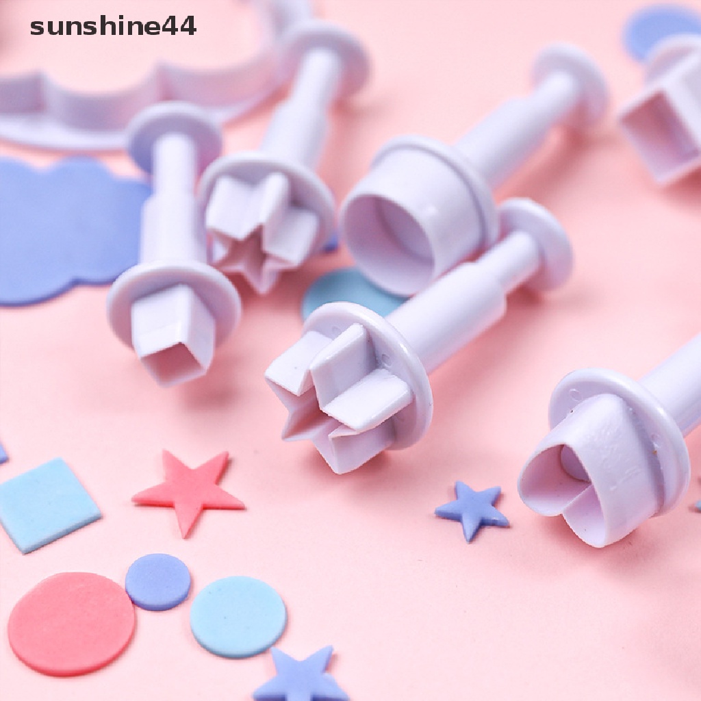 Sunshine 3 / 4Pcs Cetakan Clay Polymer Bentuk Hati / Bintang / Awan DIY