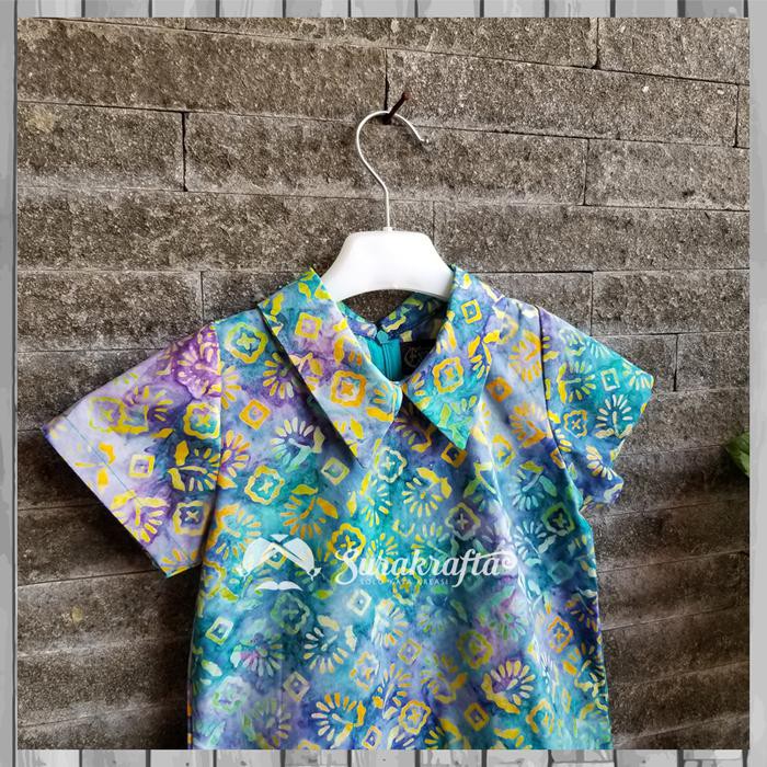 Terlaris Baju Dress Batik Anak Perempuan Lituhayu - 6-7 Tahun, Khaki