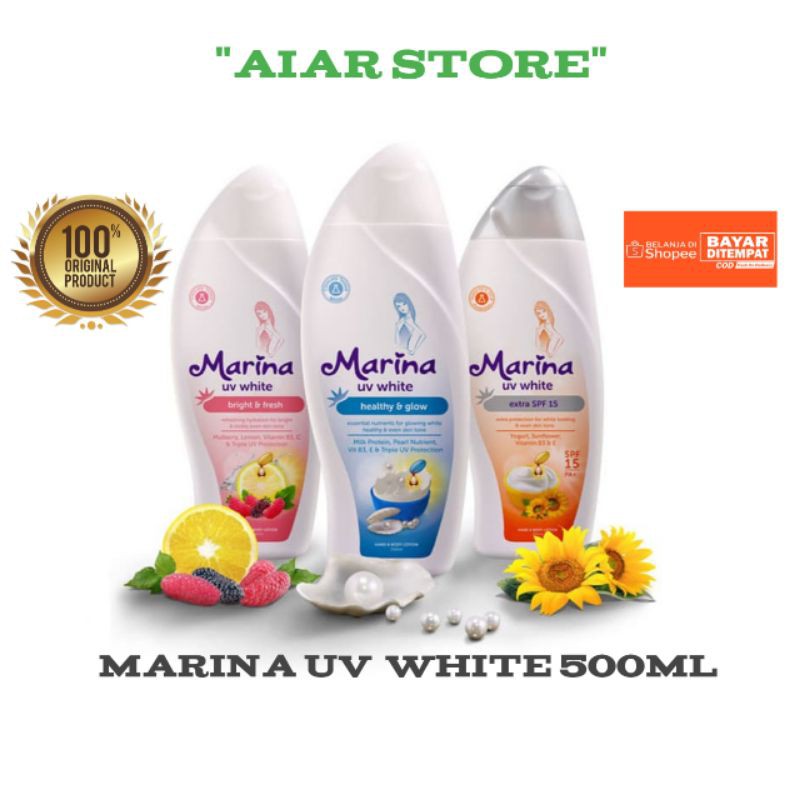 HANDBODY MARINA UV WHITE 460ML ORIGINAL TERMURAH