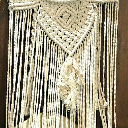 Homedecorbandung_Megaputeri | Barang Antik  | Cermin Macrame Bulat Dinding Premium| Bisa Bayar Ditem