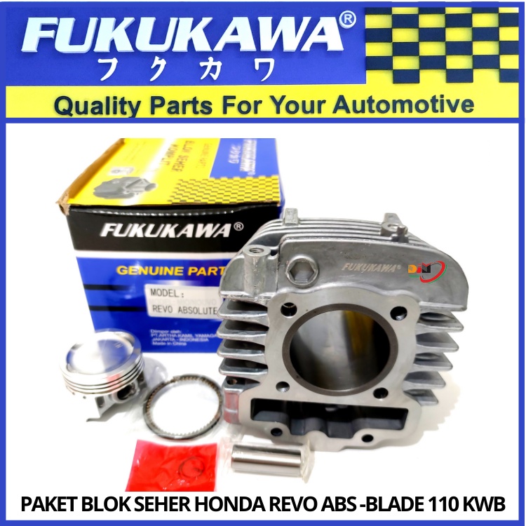 Paket Blok Seher Komplit Plus Piston Kit Revo Absolute Blade 110 Original Fukukawa