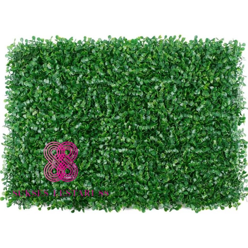 Daun Sintetis Dinding Boxwood Panel Daun Artificial Decorasi Type Dollar