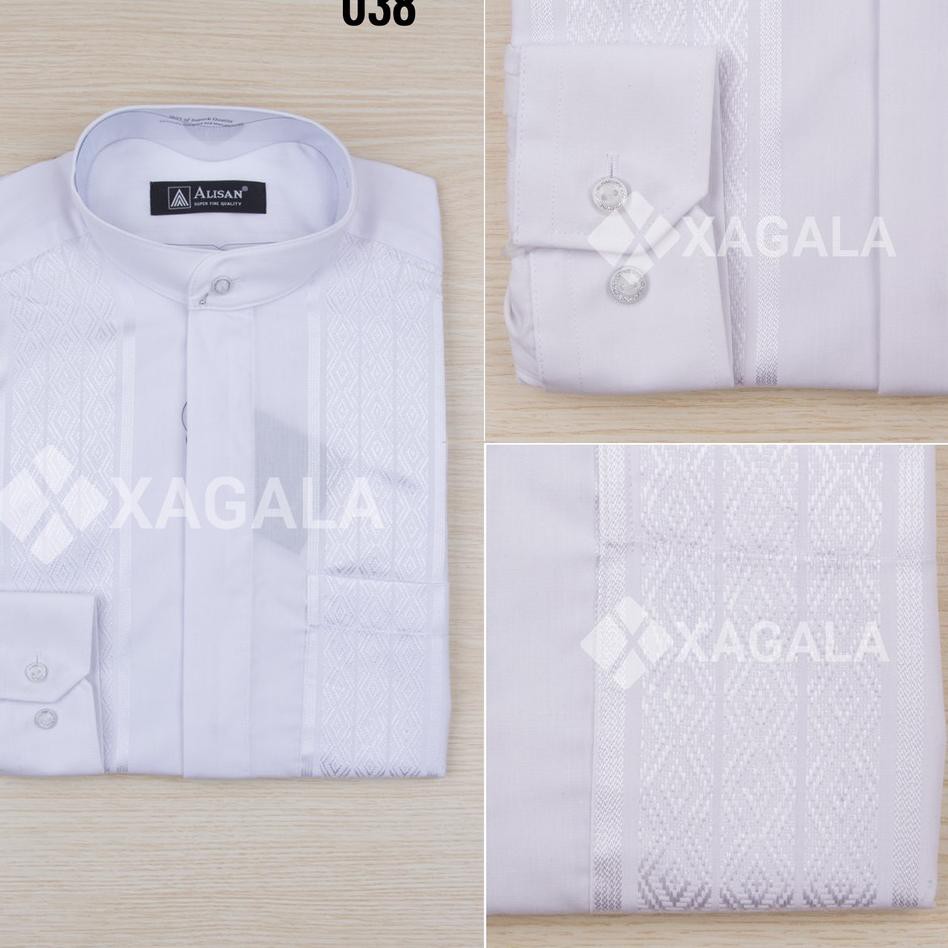 Terbaru.. ALISAN - Baju Koko Pria Alisan Lengan Panjang  Koko Putih