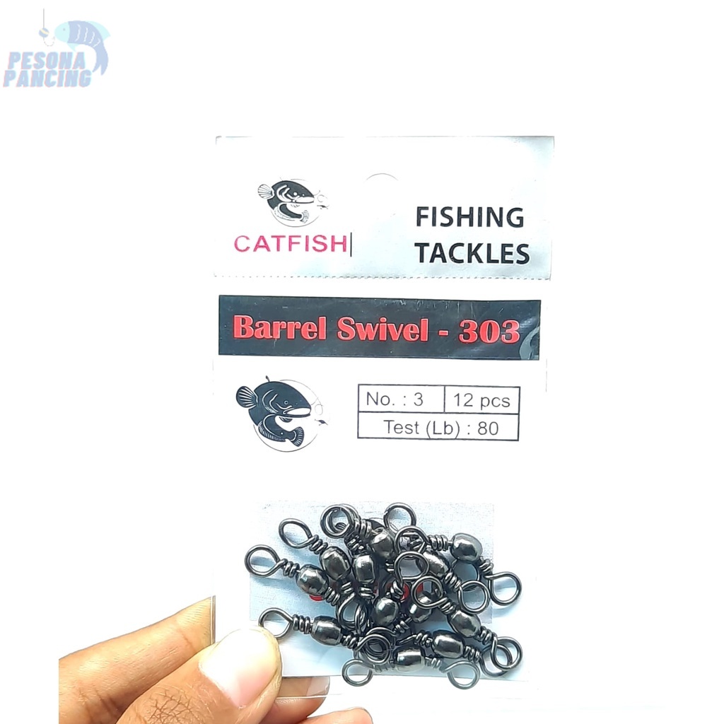 BARREL Swivel Kili-kili CATFISH 303 Black Nikel Termurah dan Terlaris Aksesoris Pancing Lainnya Pesona