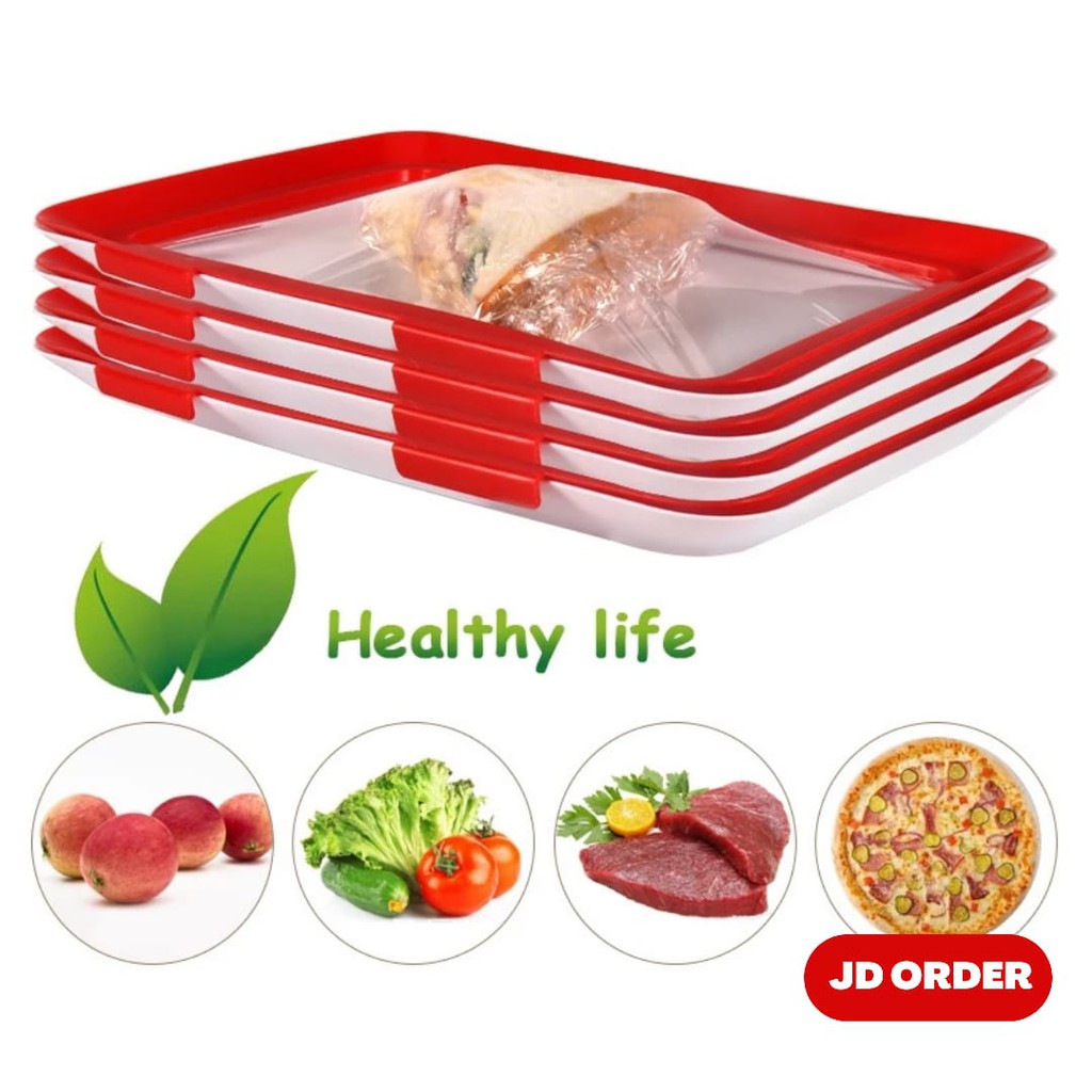 Food Presevation Tray | Piring Tempat Simpan Makanan | Piring Saji Tutup Silikon