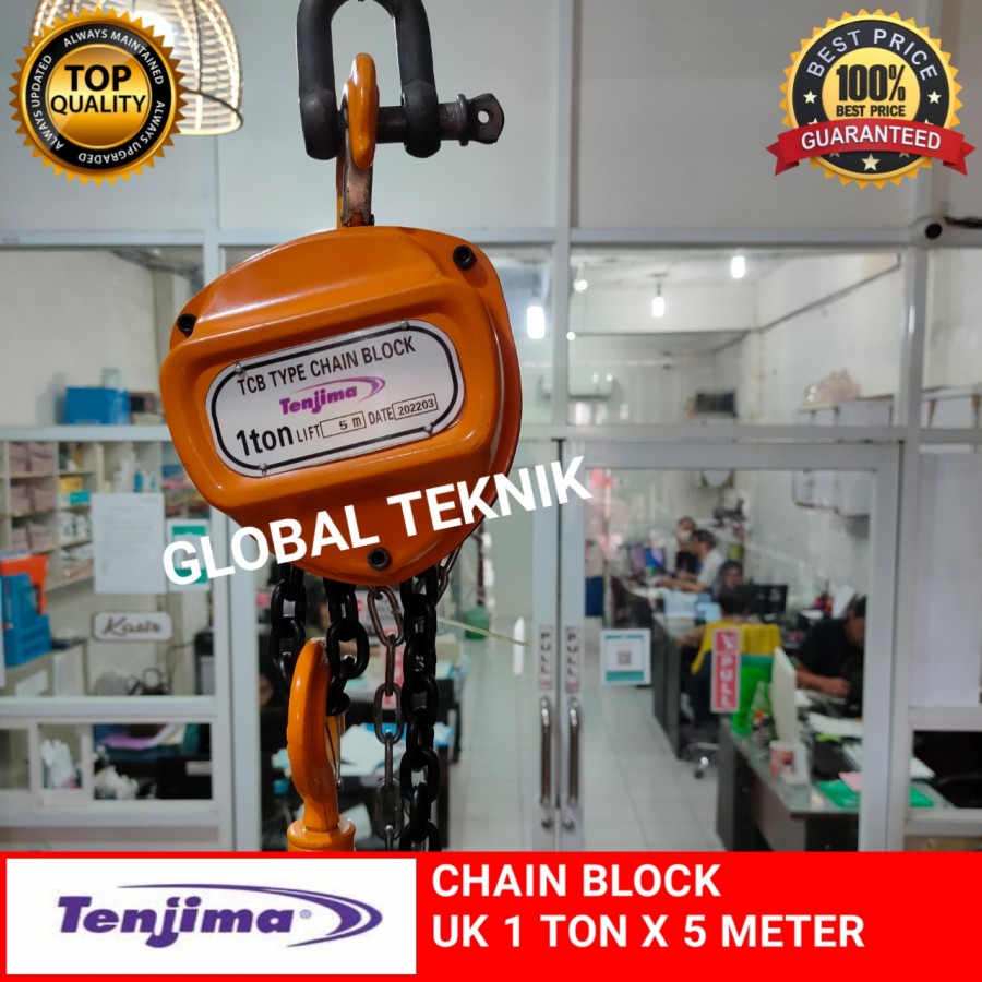 Takel manual 1 ton 5 meter Kerekan Katrol 1Tx5M Derek Hoist Lift chain