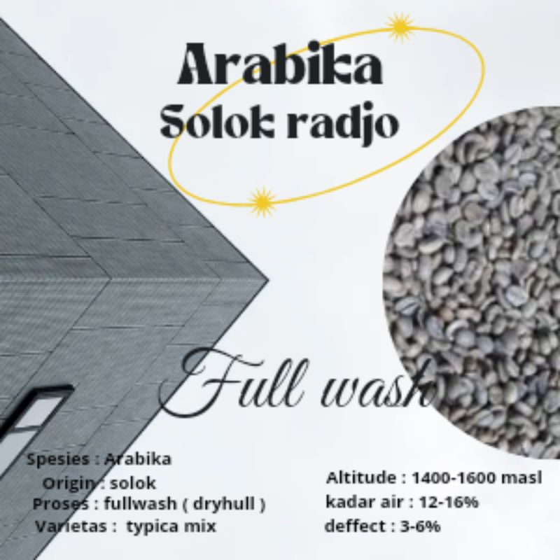 

green Bean / biji kopi Arabika Solok radjo - full wash