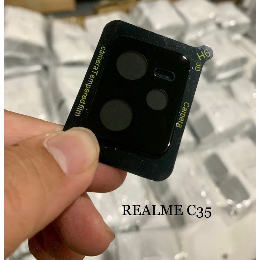 REALME C53 C55 C55 NFC C35 C31 C30 C33 TEMPERED FRAME BLACK KAMERA TEMPRED KACA FULL FRAME HITAM PELINDUNG KAMERA BELAKANG LENS GUARD CAMERA