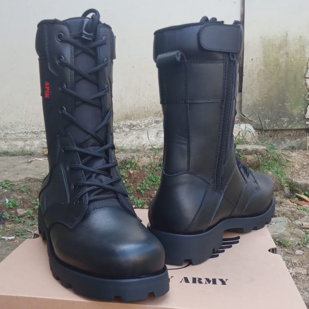 Sepatu PDL Kulit Asli Merk APIK Sepatu PDL Tni Polri Security Satpam Sepatu Boots Pria Kulit Asli