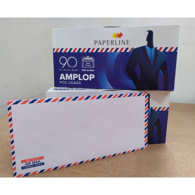 

Amplop Putih Panjang Airmail PAPERLINE 90 80 gram 230 x 110 mm