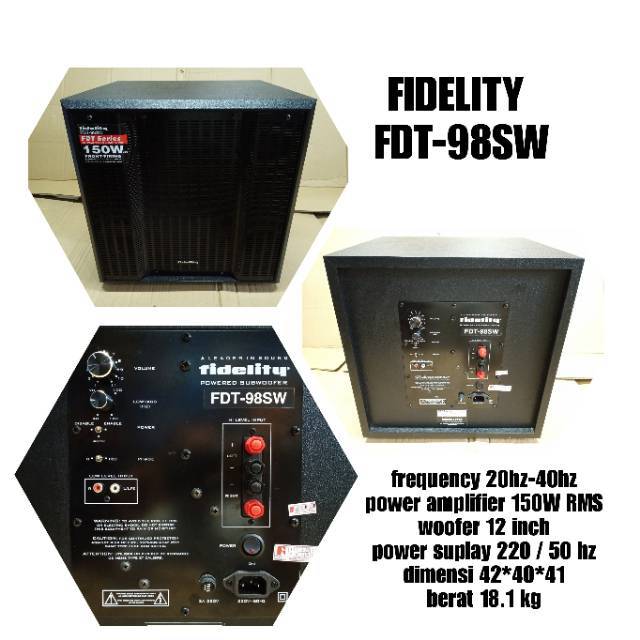 SUBWOOFER AKTIF 12 INCH FIDELITY FDT 98SW