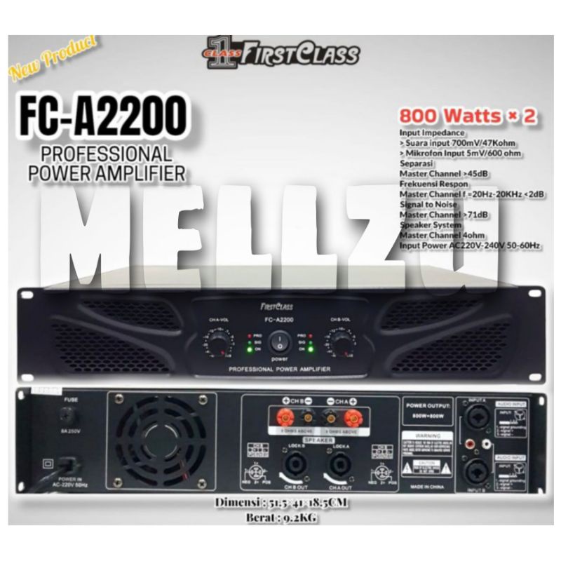 Power Firstclass FC A 2200 Original Amplifier FC A2200