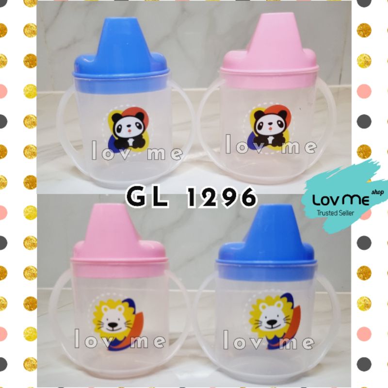 lov me❤Lusty Bunny Gelas Sippy Cup Cangkir Spout dengan 2 handle Pegangan Gl1296 Gl1289