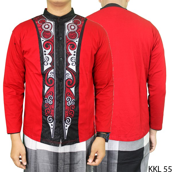 Baju Koko Lengan Panjang Terbaru Katun Merah – KKL 55