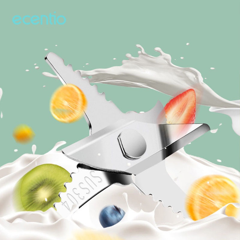 ecentio Blender Portable 380Ml Usb Juicer Mini Multifungsi 6 Mata Pisau Kaca Menebal Cangkir