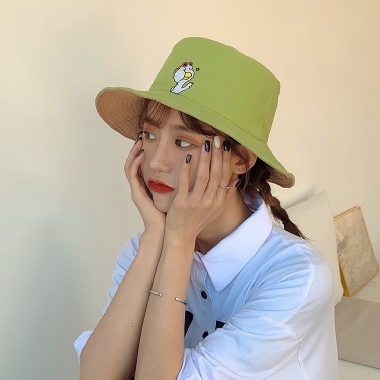 Topi Bucket Model Dua Sisi Bahan Katun