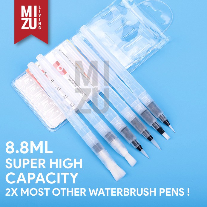 MIZU EFUDE 7in1 SET Water Brush Pen Kuas Cat Air + Carrying Case
